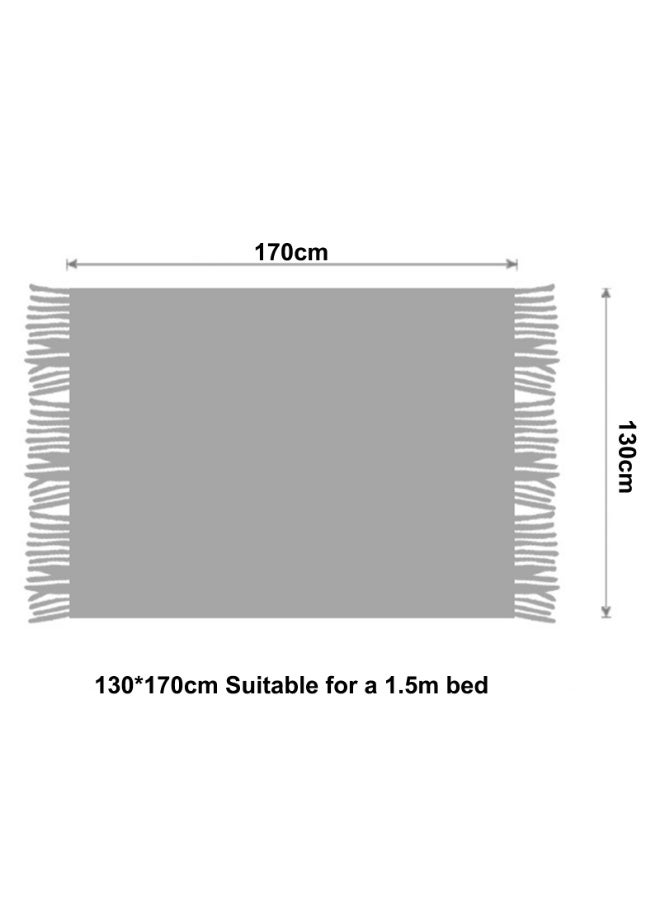 بطانية شراشيب، أريكة صيفية محبوكة وأنيقة للسفر بطانية بوهيمية ناعمة ومريحة ，130 × 170 سم - Image 2