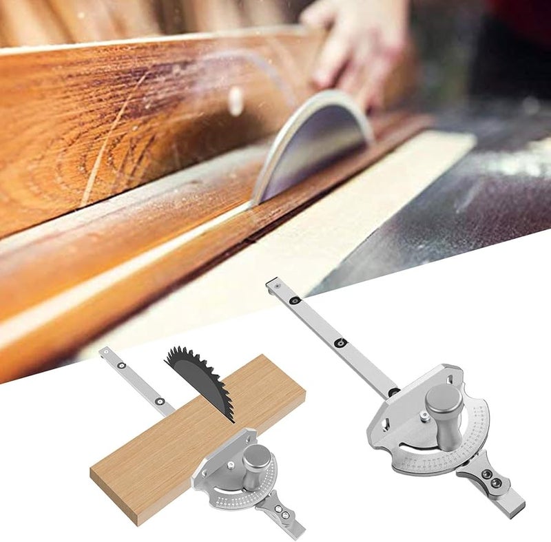 نظام قياس الزوايا الثقيل من الألومنيوم الفضي - دليل قطع دقيق لمنشار الطاولة - Image 3