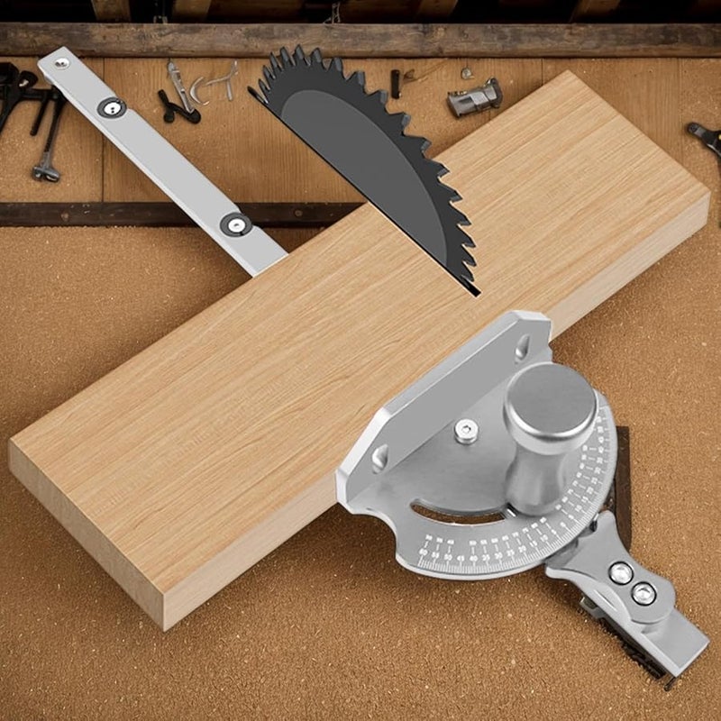 نظام قياس الزوايا الثقيل من الألومنيوم الفضي - دليل قطع دقيق لمنشار الطاولة - Image 4