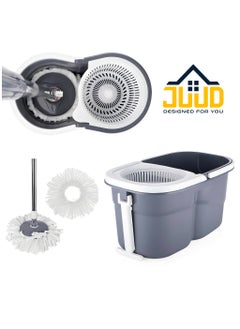 Juud Juud 360 Spin Mop & Bucket Set for Floor Cleaning–Easy Press Stainless Steel Handle 2 Microfiber,Wheels Handle Dehydration Indicator Turbine Spin Ideal for Home Kitchen  - Image 4