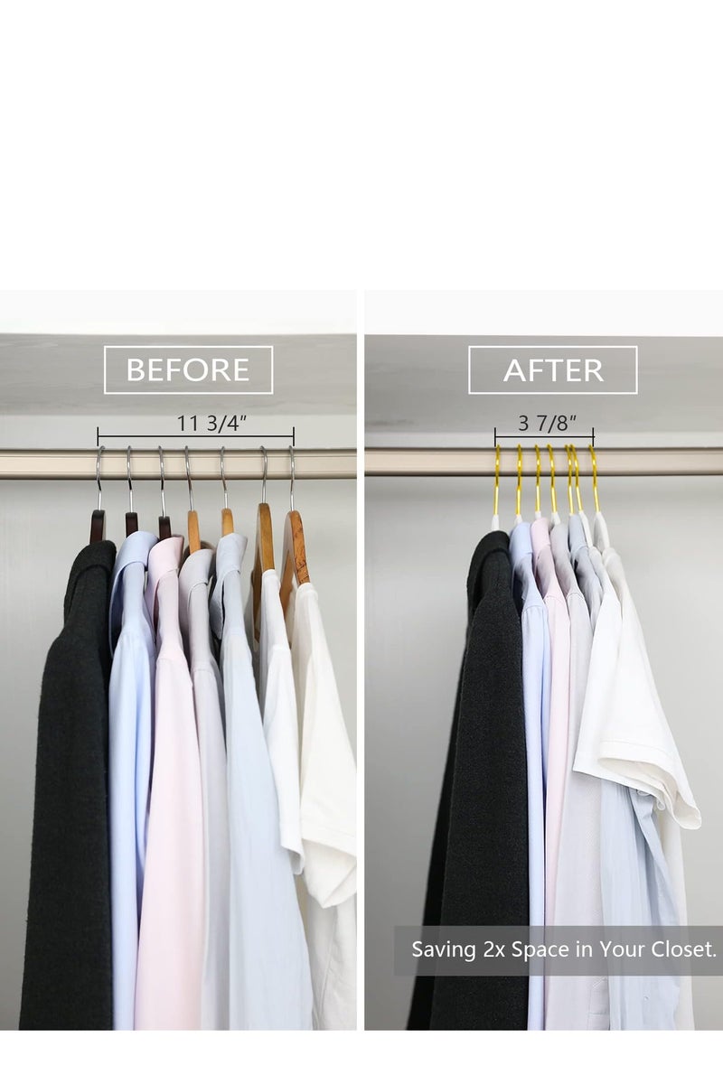 Premium Velvet Hangers Pack 30 Pcs Heavy Duty Non Slip Slimline Velvet Suit Hanger Gold Hooks,Space Saving Clothes Hanger White - Image 4