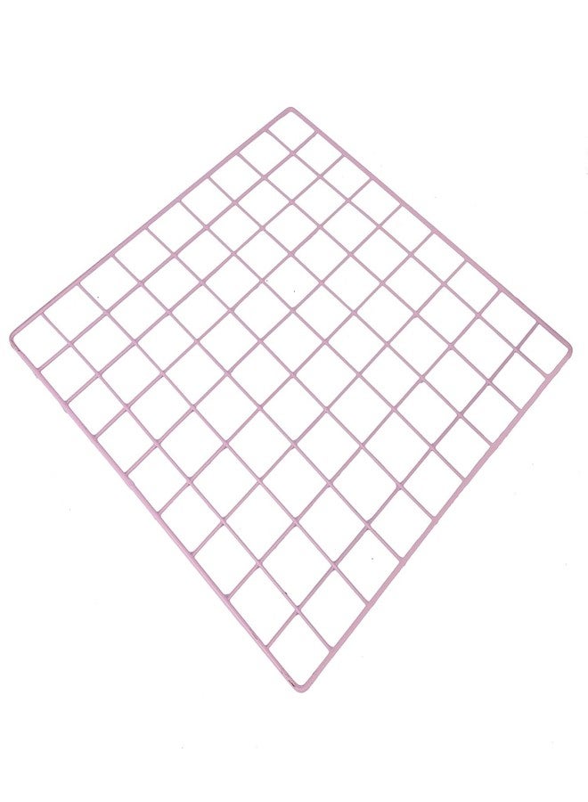 Franklite Steel Grid Rectangular Photo Frame For Wall Clip Holder Photo Frame Multi Functional Creative Mesh Wall Gridiron Hanging Frame Photo Key 1Pcs Frame (30&30Cm Pink) - Image 3