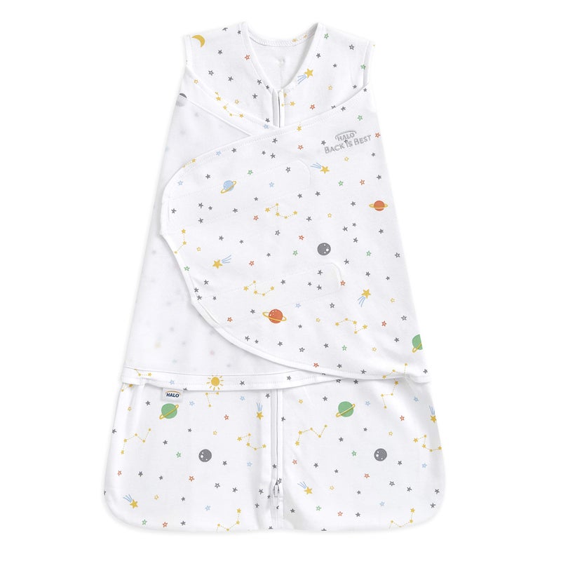 HALO 100% Cotton Sleepsack Swaddle, 3-Way Adjustable Wearable Blanket, TOG 1.5, Space, Small, 3-6 Months - Image 5