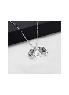 MARIO DRAFTS Sunflower Aunt and Niece Love Forever Pendant Necklace, Stainless Steel Chain, Silver  - Image 4