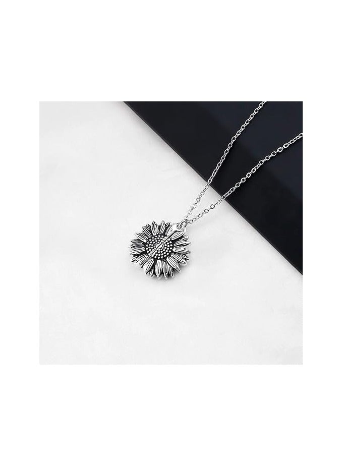 MARIO DRAFTS Sunflower Aunt and Niece Love Forever Pendant Necklace, Stainless Steel Chain, Silver - Image 5