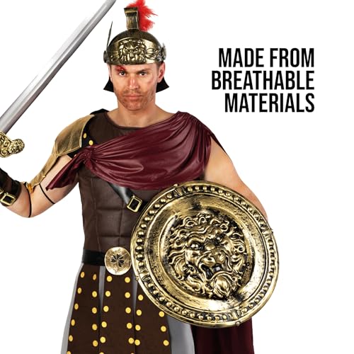 Morph Roman Gladiator Costume Men, Knight Costume, Spartan Warrior Outfit for Adults, Gladiator Halloween Costume Men, Large - Image 3