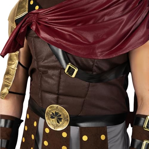 Morph Roman Gladiator Costume Men, Knight Costume, Spartan Warrior Outfit for Adults, Gladiator Halloween Costume Men, Large - Image 4
