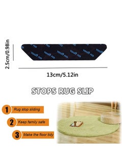 GUSGU 8 Pcs Non Slip Rug Tape for Hardwood Floors and Tiles, Reusable and Washable Carpet Tape for Area Rugs, Dual Sided Adhesive Rug Sticker to Keep Your Rugs in Place Style D  - Image 2