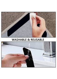GUSGU 8 Pcs Non Slip Rug Tape for Hardwood Floors and Tiles, Reusable and Washable Carpet Tape for Area Rugs, Dual Sided Adhesive Rug Sticker to Keep Your Rugs in Place Style D  - Image 3
