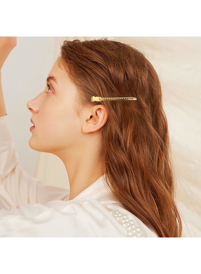 NORACLAN Hair Clips Prong For Hair Metal Hair Clips For Styling Hair Clips For Duckbill Hair Clips Sectioning Clips- Barrettes For Hairdressing Salon Styling Tools Stainless Steel - Gold, 12 Packs - Image 3
