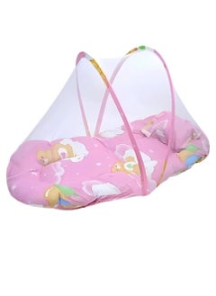 Generic Mosquito Net And Baby Bed Foldable Mattress For Newborns For Travel And Protection From Night Insects At Home - Padded Bed And Mosquito Net Protection With Pillow Cradle - Multi-Shape For Girl - 0 To 36 Months  - Image 1