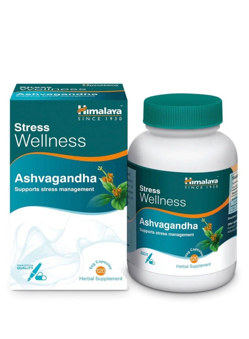 Himalaya Ashvagandha, Relieves Stress and Boosts Energy, 60 Veg. Caps