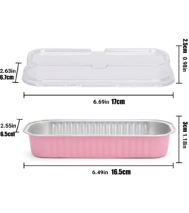72 Pcs Mini Rectangular Aluminum Foil Baking Pan Set With 36 Lids For Reusable Wheat Bread And Cake Portioning - Image 3