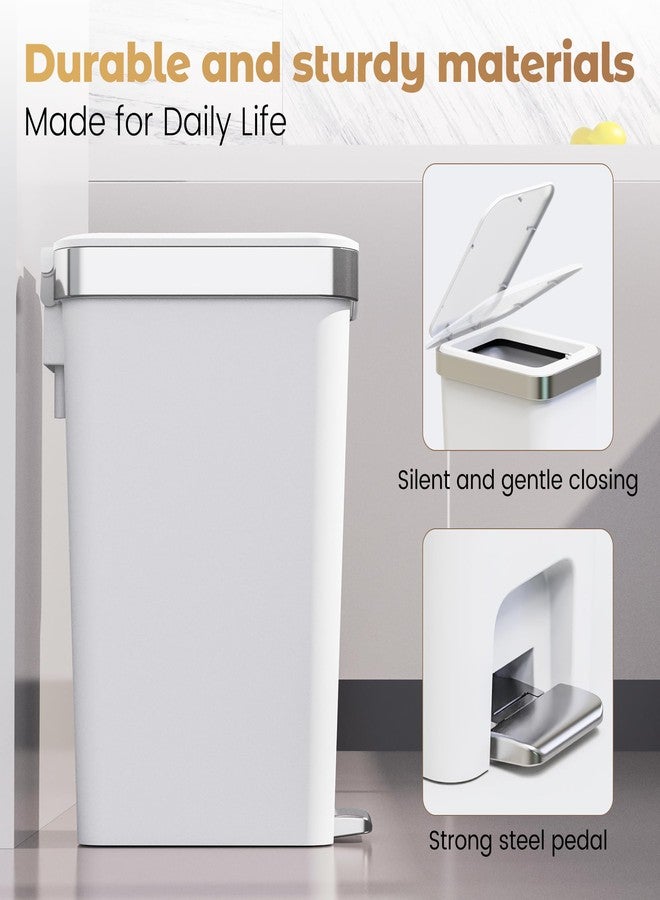 onlcuk Step Trash Can，Foot Pedal & Press Open 5230-Grayish-white-2Pack - Image 2