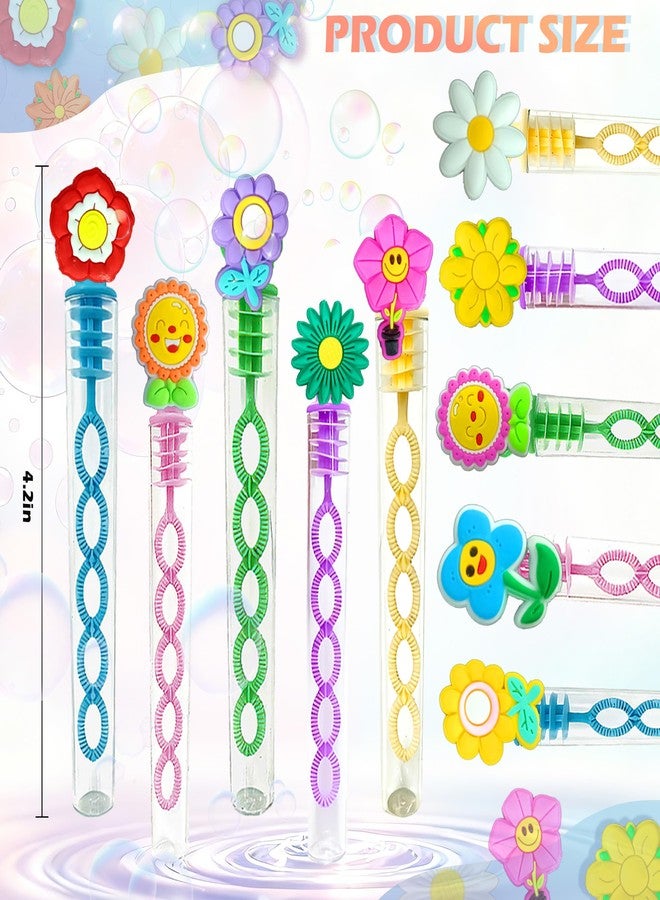 HOZKEAP 24 Packs Bulk Mini Flowers Shape Bubble Wands, for Kids Boys and Girls Toys Holiday Party Favors Student Summer Party Supply - Image 3