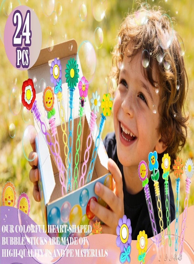 HOZKEAP 24 Packs Bulk Mini Flowers Shape Bubble Wands, for Kids Boys and Girls Toys Holiday Party Favors Student Summer Party Supply - Image 2