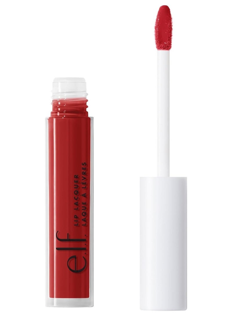 elf Lip Lacquer Nourishing NonSticky Ultra Shine Lip Gloss With Sheer Color Infused With Vitamins A  E Vegan  CrueltyFree Cherry Bomb Pack Of 1  Count 2.08 fl oz