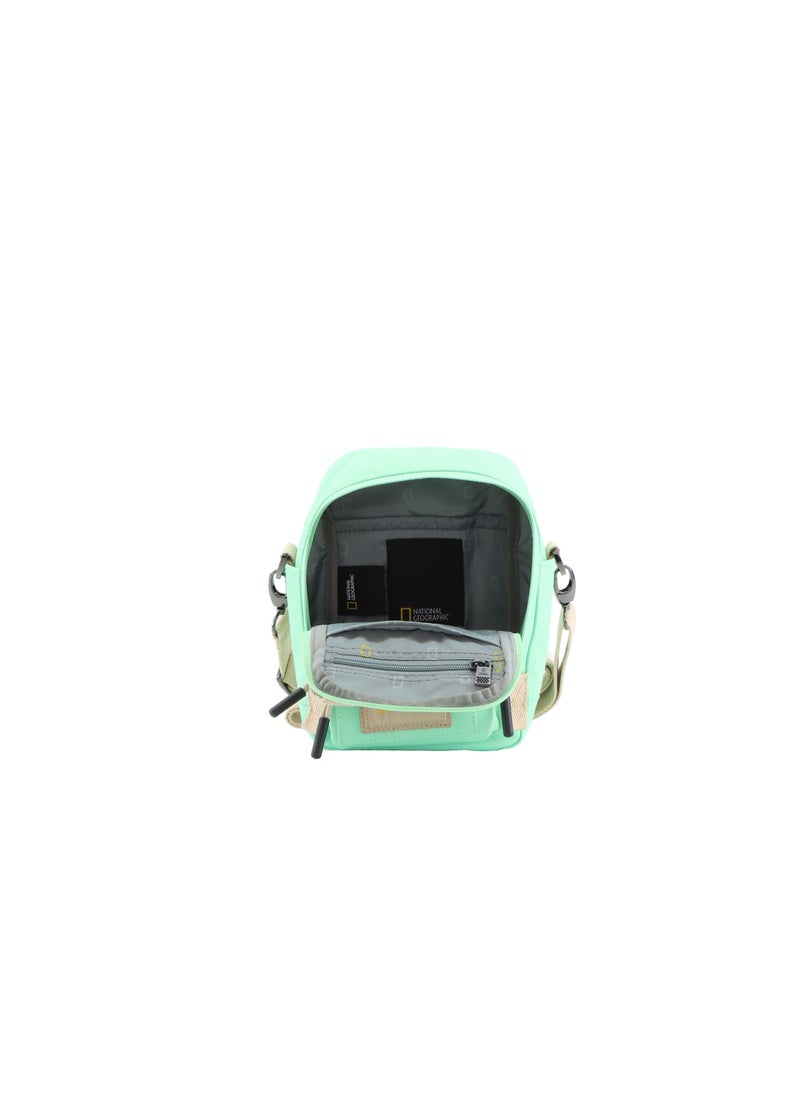 NATIONAL GEOGRAPHIC National Geographic LEGEND Mini Utility Bag Jade For Men and Women, Durable Water Resistant Multi Function Casual Green Shoulder Bag/Lunch Box Bag With Top Handle/Removable Strap  - Image 5