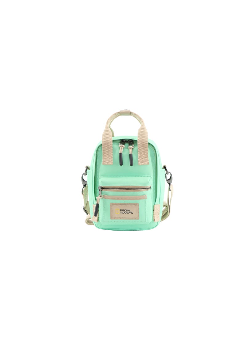 NATIONAL GEOGRAPHIC National Geographic LEGEND Mini Utility Bag Jade For Men and Women, Durable Water Resistant Multi Function Casual Green Shoulder Bag/Lunch Box Bag With Top Handle/Removable Strap  - Image 1