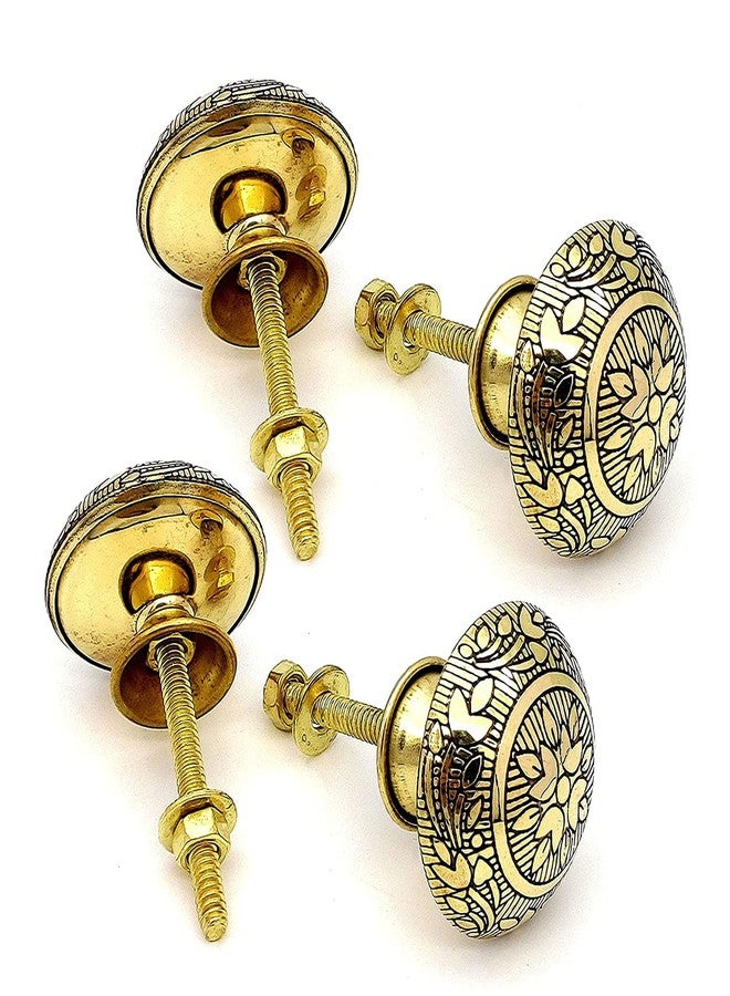 BnoSpace Handmade Classic Brass Door Knobs for Cabinets, Wardrobes & Kitchen Cupboards, 38 mm (Set of 4) - Image 1