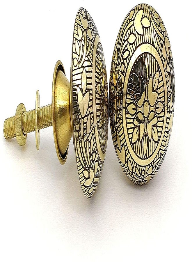 BnoSpace Handmade Classic Brass Door Knobs for Cabinets, Wardrobes & Kitchen Cupboards, 38 mm (Set of 4) - Image 2