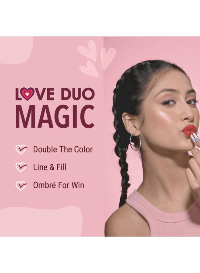 بلو هيفن أحمر الشفاه بلو هيفين لوف ديو 2 في 1 ثنائي الجوانب للنساء | عدم النقل| مرطب ويدوم طويلاً حتى 12 ساعة | تركيبة ناعمة غير لامعة - 20 |1.5 مل + 4 جرام - Image 3