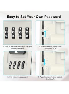 KASTWAVE Key Lock Box for Outside, Lock Box for House Keys, Key Lockbox for Key Storage Outdoor, 4 Digit Combination Lock Box for Realtors Garage Spare Keys  - Image 3