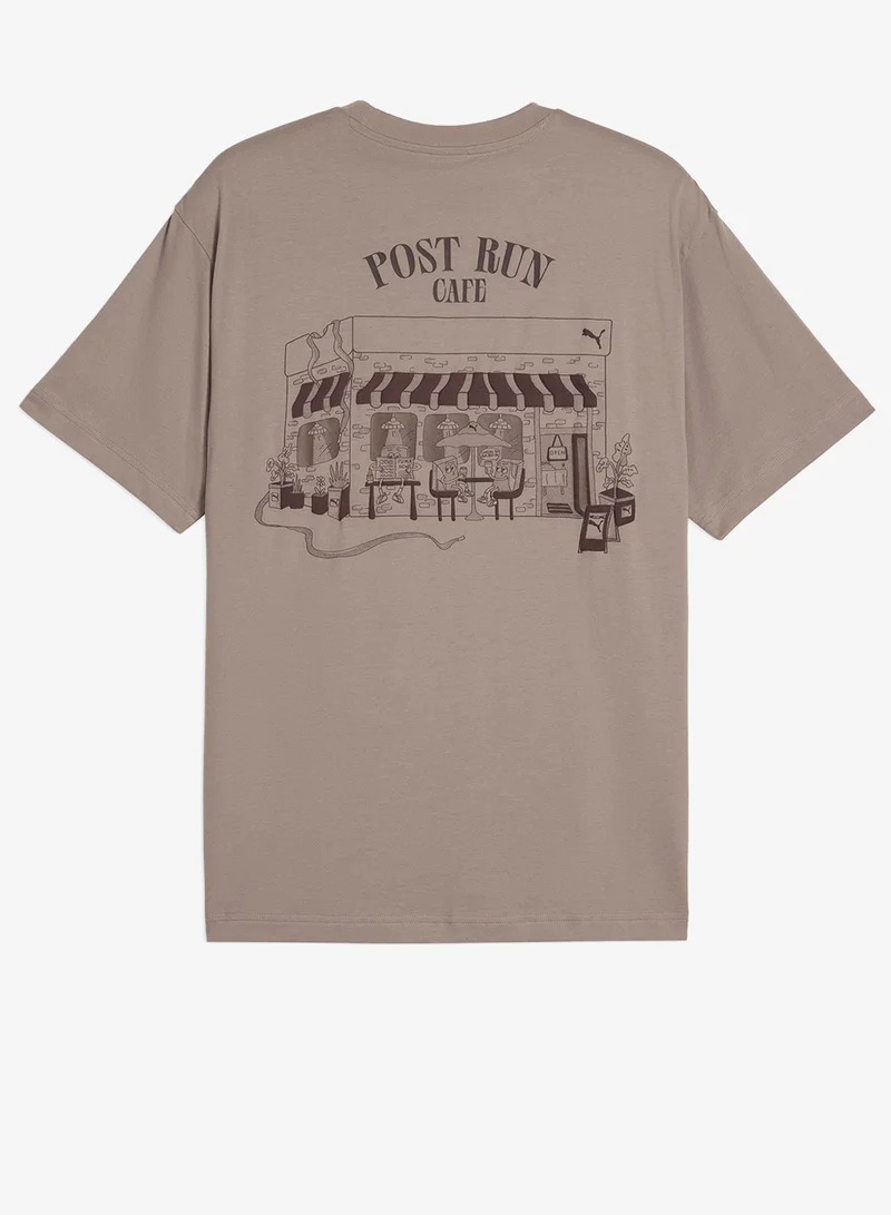 Puma Mouse Gray Graphic Cafe Relaxed T-Shirt for Men | Best Price UAE
