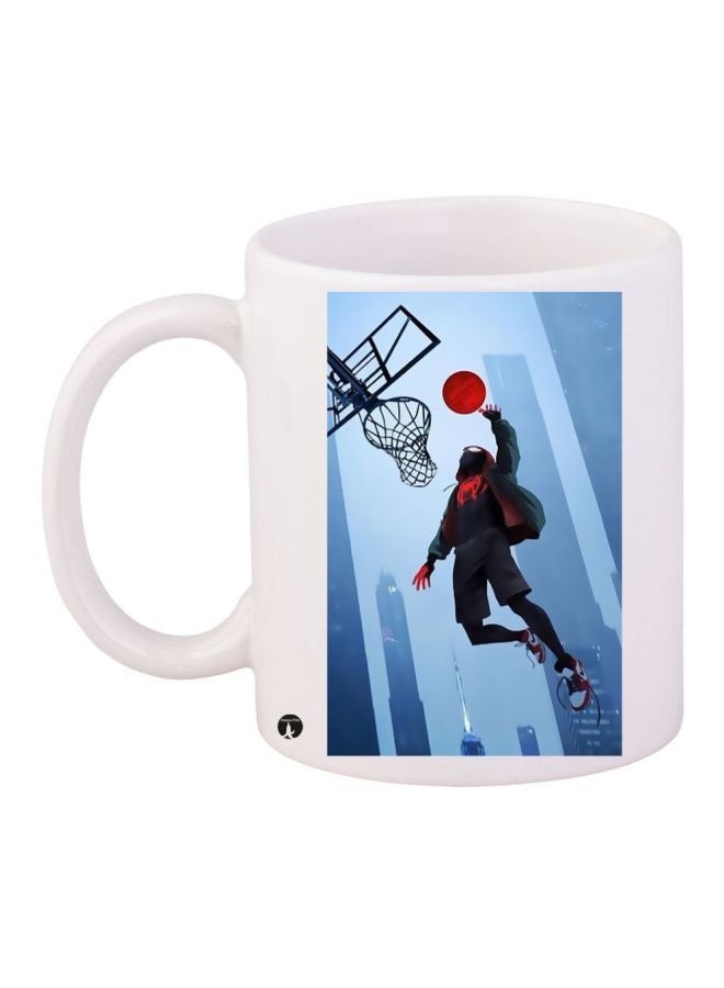 Basketball Printed Coffee Mug White/Blue/Black 11ounce