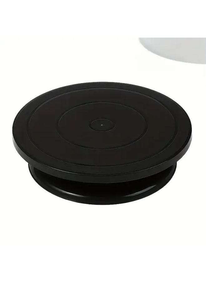 Black Cake Turntable 360 Degree Rotation Anti Slip Base Heavy Duty PP Stand Easy Clean - Image 1