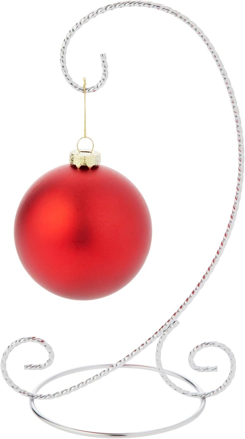 Bard's Twisted Silver Ornament Stand, Medium, 9.5" H x 5.5" W x 5.5" D - Image 1