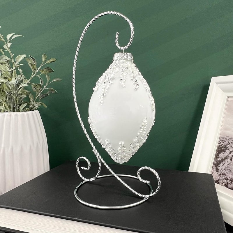 Bard's Twisted Silver Ornament Stand, Medium, 9.5" H x 5.5" W x 5.5" D - Image 4