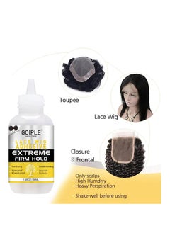 Goiple Wig Glue 1.28OZ, Waterproof Lace Front Wig Glue for Wigs with Tools and Hair Wax Stick (Wig Glue/Wig Glue Remover/Hair Wax Stick/Edge Control Wax/Elastic Band/Hair Dual Drush/Wig Caps)  - Image 4