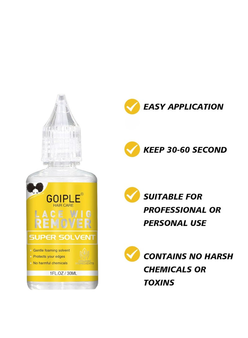 Goiple Wig Glue 1.28OZ, Waterproof Lace Front Adhsive for Wigs with Tools and Hair Wax Stick (Lace Adhesive/Wig Glue Remover/Wax Stick/Edge Control Wax/Elastic Band/Hair Dual Drush/Wigs Caps) - Image 3