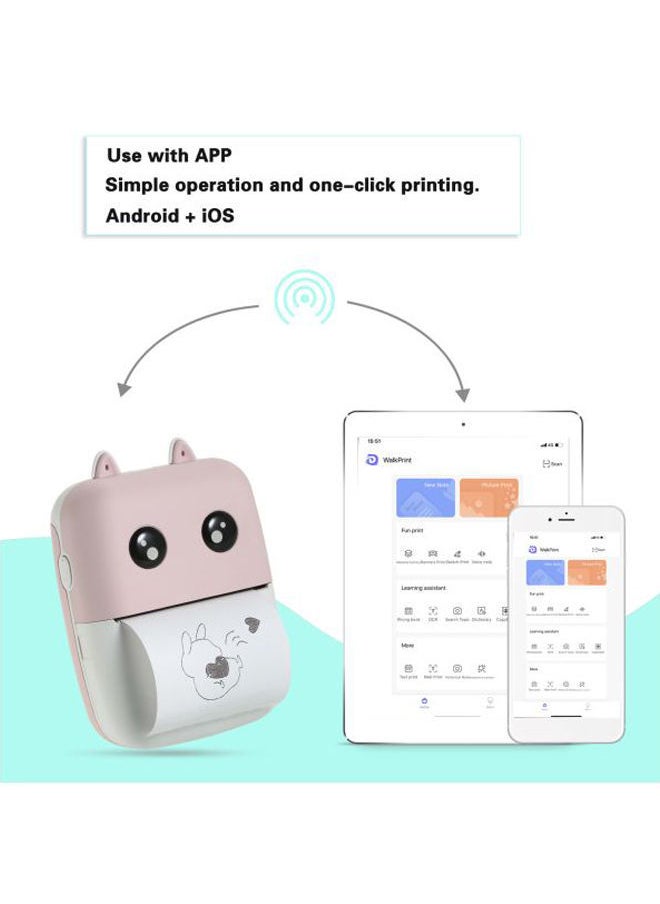 NIBEMINENT Bluetooth Pocket Thermal Printer 10.9x3.8x7.9cm Pink/White  - Image 4