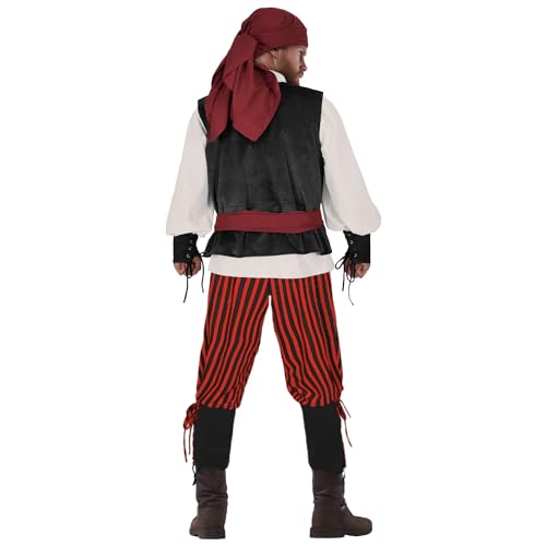 IWQBQ Men's Pirate Costume 5 Pcs Medieval Renaissance Outfits Halloween Viking Set(Z3601BK,S) - Image 4