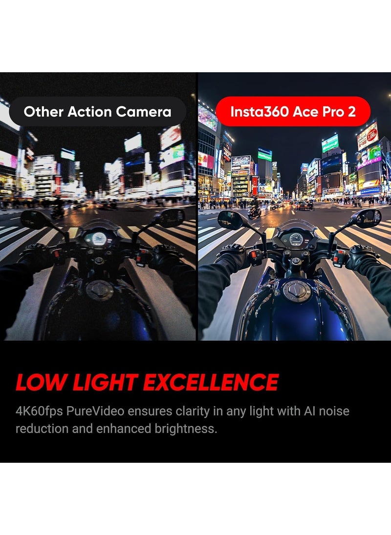 Insta360 Insta360 Ace Pro 2 Snow Bundle 8K Waterproof Action Camera CoEngineered with Leica Flagship 113 Sensor 8K30 25 Flip ScreenIncludes Snow Bundle Invisible Selfie Stick 256GB  - Image 4