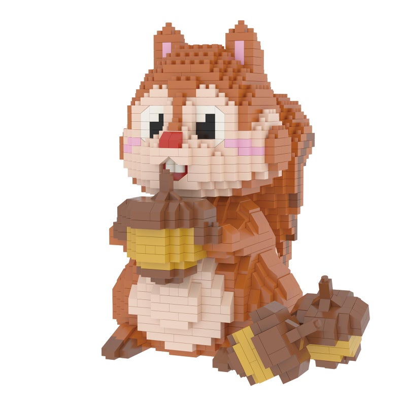 Larcele Animal Series Micro Building Blocks Animal Set DIY Mini 3D Building Toy Bricks Kit1449 Pieces KLJM07 Squirrel - Image 3