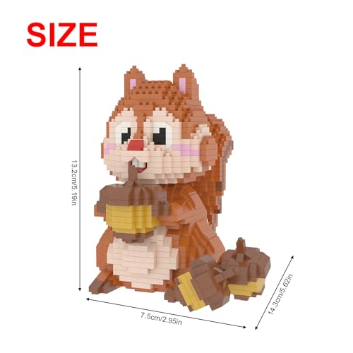 Larcele Animal Series Micro Building Blocks Animal Set DIY Mini 3D Building Toy Bricks Kit1449 Pieces KLJM07 Squirrel - Image 5