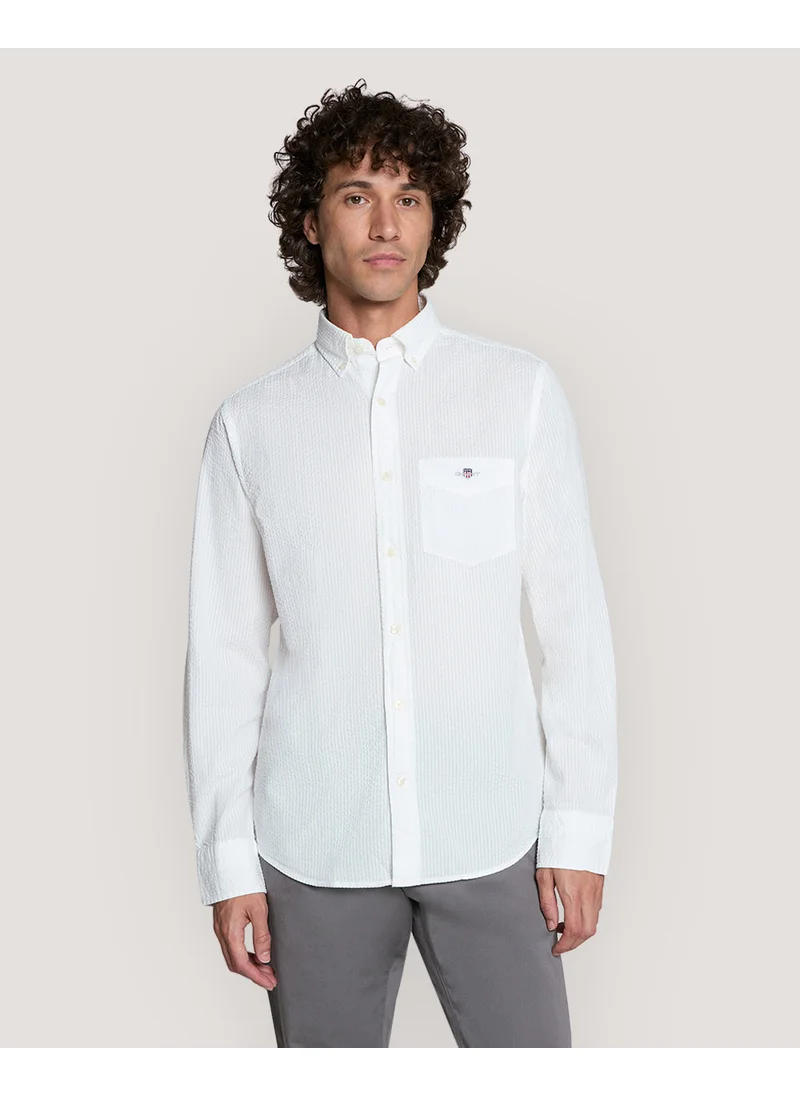 GANT Gant Reg Solid Seersucker Shirt