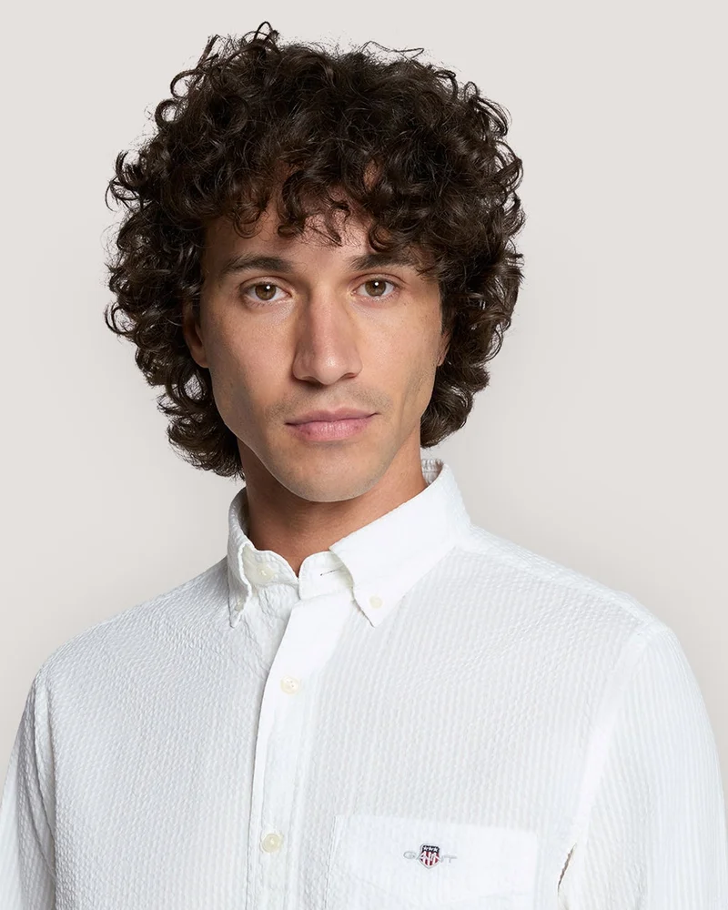 GANT Gant Reg Solid Seersucker Shirt