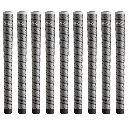 Winn Dri-Tac Wrap Oversize (+1/8") Dark Gray Golf Grips - 9 Piece Bundle - Image 1