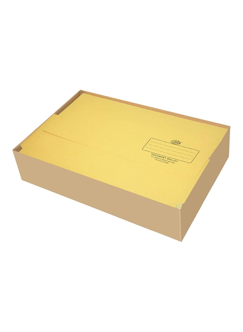 FIS محافظ مستندات FIS لون أصفر، عبوة من 50 قطعة، 320 جرام/متر مربع، حجم F/S (210 × 330 مم) - FSFF8YL - Image 3