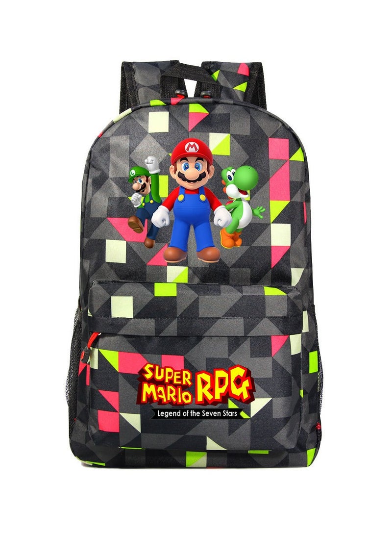 Super Mario Printed Cartoon Youth Large Capacity Men's and Women's Shoulders