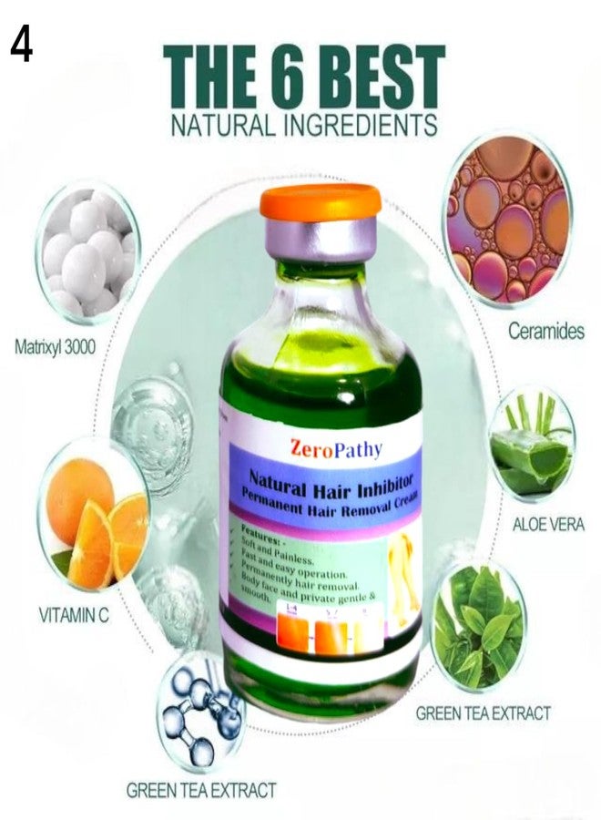 Zero Pathy Hair Remove Cream permanently for Legs with Herbal Facial for Women and Men with Reduction gel Body Upper Lip & Stop Growth on Underarm, Legs Gel Cream. 35ml - Image 5