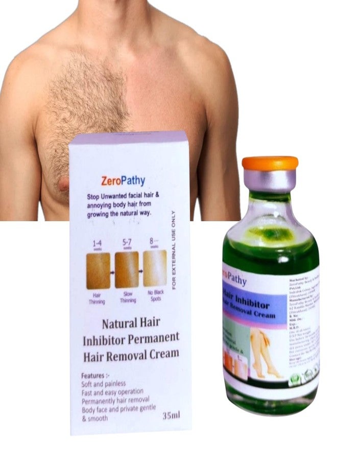Zero Pathy Hair Remove Cream permanently for Legs with Herbal Facial for Women and Men with Reduction gel Body Upper Lip & Stop Growth on Underarm, Legs Gel Cream. 35ml - Image 2