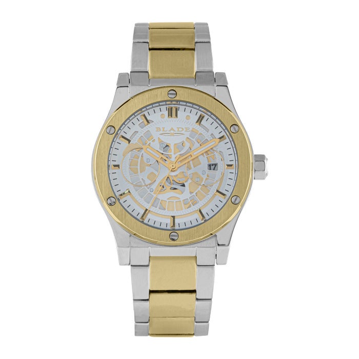 BLADE Twist Ivory 3581G2TCT SS Case & Band Calendar Men's Watch - Image 1