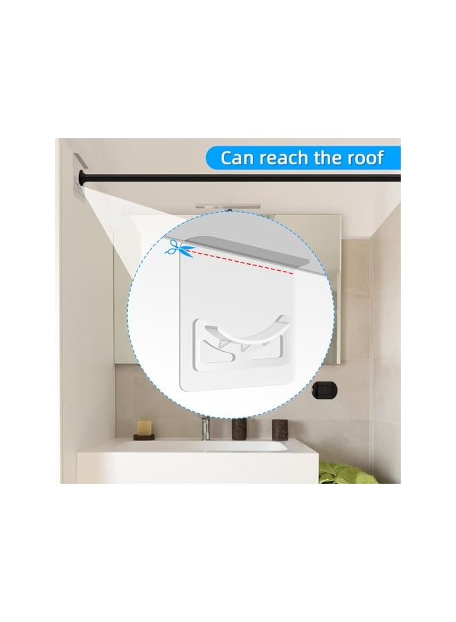 erorex Shower Rod Holder, 4pcs Upgrade Adhesive Curtain Rod Holder for Bathroom - Image 4