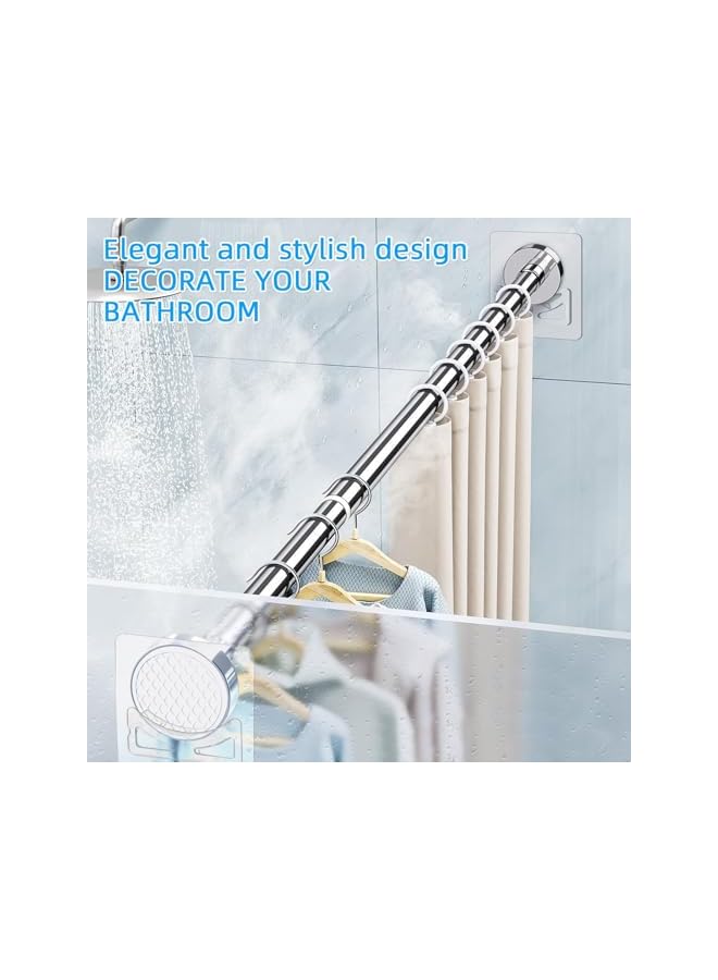 erorex Shower Rod Holder, 4pcs Upgrade Adhesive Curtain Rod Holder for Bathroom - Image 2
