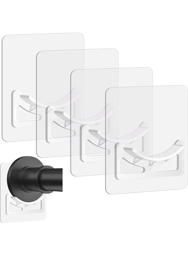 erorex Shower Rod Holder, 4pcs Upgrade Adhesive Curtain Rod Holder for Bathroom - Image 1